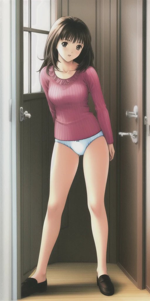 Marin Kitagawa, 1 chica, rubia, desnuda, a medio vestir, obra maestra, animado, Lowered trousers, camiseta levantada, avergonzada