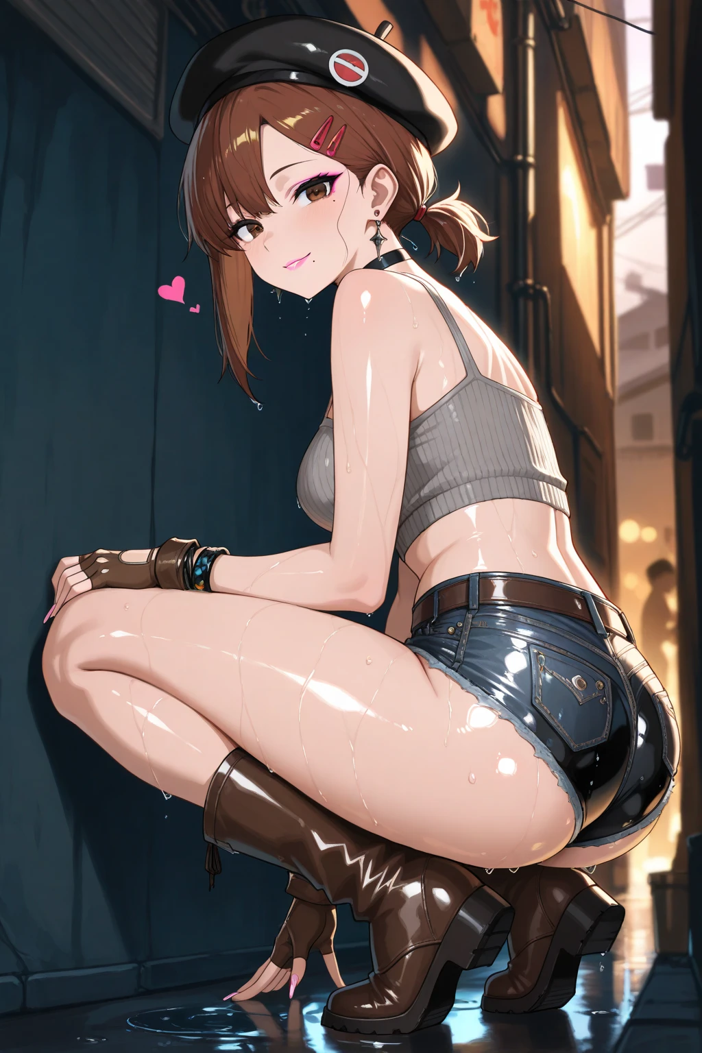 1 Girl,  
Yuigahama Yui, Pink Hair, Hair Bun, short hair, 

(8K, Highest quality, Pieces fly)
White camisole, 

Chained、bondage, bondage、slaveの首輪、M-shaped legs、slave、Perfect Anatomy,
tears, shy, blush, 
View your viewers, 
big , 
