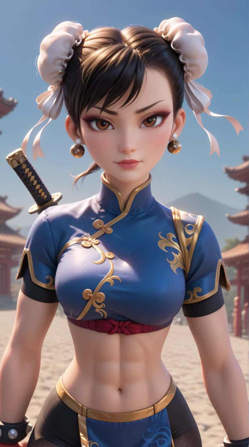 Stable Diffusion Prompt: A majestic 18-year-old Japanese maiden, adorned in ornate samurai armor, stands proudly within an ancient Japanese home's rustic interior. Ella's revealing thong showcases toned hips and medium-sized breasts, while golden sunlight casts a flattering glow on her porcelain complexion. Confidently gazing directly into the camera lens, she exudes strength and beauty.