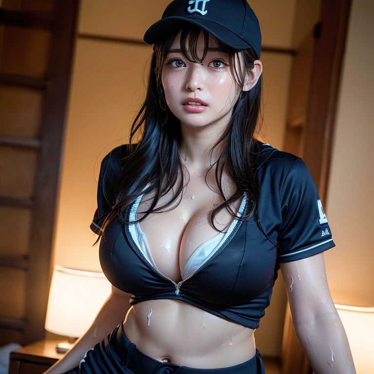 Korean female high school student，17 year old girl，(Facing the audience head-on)，Sunlight，standing in the shadows，(above knee)(portrait)((Look ahead at the audience))，(Korean school uniform，tight white shirt，Deep V-neck，Chest button open)，(tight miniskirt，slinglace)，(sling），Clothes are soaked了,full body Sweat ribbon，，Bright brown hair，School poolside，poolside bench，8K original image，High resolution，韩国人 guy with cool expression,(Perfect body proportions，Big perky breasts，huge breasts，perky breasts，slim waistline，plump ass，beautiful legs，toned thighs)，scantily clad，Beautiful eyes in every detail，long eyelashes，beautiful double eyelids，Narrow eyes and slightly open mouth，Gasping for air，evil look，Smile，The legs are beautiful，Thighs are tight and beautiful，casual short hair，hair on back of head,Ribbon to tie hair，Dark brown hair，earrings，collar，leg rings，,Long hair with bangs，Sweat，lace，Clothes are soaked，Face the audience head-on，