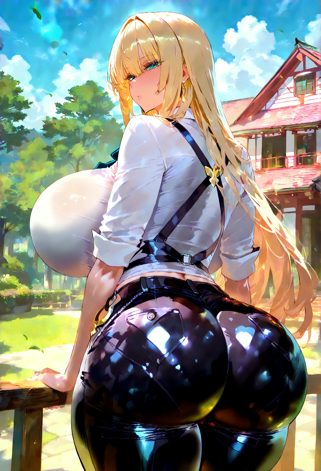 1 girl with huge breasts