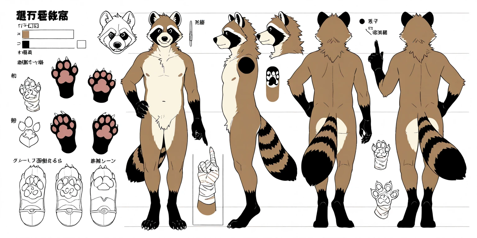 score_9, score_8_up, score_7_up, score_6_up, score_5_up, score_4_up, BREAK (sfw), One anthro, furry, hyena, deer antlers, dark hyena spots, white fawn spots, light brown fur, hyena face, hyena paws, paw feet, cute paw feet, one red eye one green eye, different color eyes, heterochromia, bright red hair, neon hair, dyed hair, mullet hairstyle, twink, femboy, femboy jock, thin body, slim body, thick thighs, big round ass, ((character sheet)), character design 