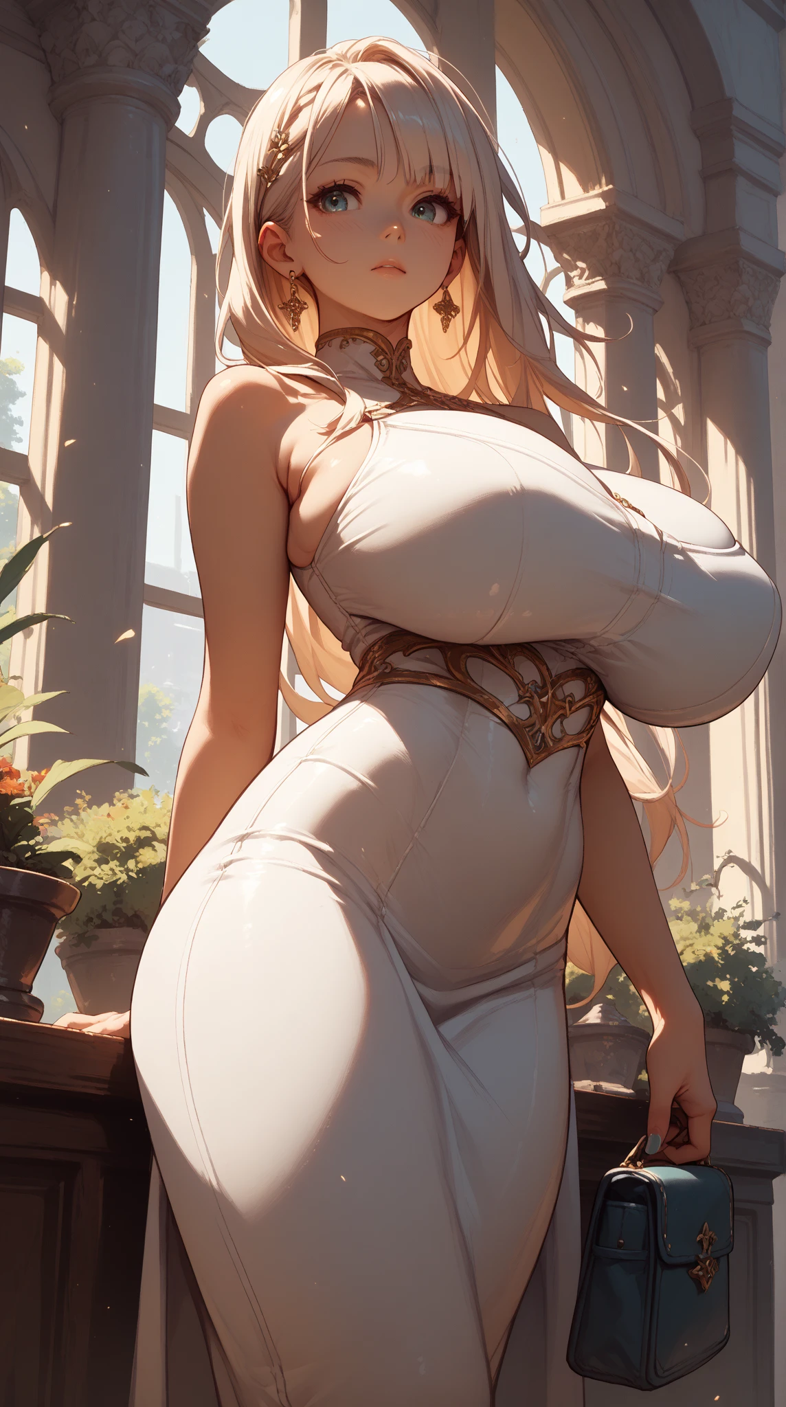 hyper-detailed image, Ultra HD, 16k, professional photo, (Realistic photo of the goddess Freya Grand Cross, goddess of beauty), She is on the side, legs tight with a micro swimsuit dress halfway showing  and  feathers, swimsuit dress with legs  showing ,  showing , woman goddess of beauty, beautiful perfect, long orange hair with braid on the side of the ear, two strands of hair between her eyes, bright golden honey eyes,  facial expression, (( woman Goddess Freya in a  micro swimsuit dress showing her pubic hair, flexible body,  curve, pert is, she lies on her back showing her big pert is looking back, (( orange and white dress with gold details,  white tights, armor shoulder, posing )), better known as beautiful, sfw , Giant came out of the goddess' impressive outfit, blonde goddess, Huge )), SFW, thick, Goddess of beauty Freya, Oppai, a juicy human peach, ( (She wears a  long white and orange dress, ((no panties showing red pubic hair sticking out of the clothes, deep marked ,  sticking out of the dress)), showing , , HDR,  legs exposed, open showing , showing , redhead pubic hair)), big stretched , exposing, accessories and earrings,  showing her impressive ultra  outside her clothes, beautiful and perfect,  ((natural gigantic flaccid , , long ultra -giant and pointy  sticking out of the  dress)) , not wearing panties, slender and curvaceous body, dark bottom, ((she does not wear panties, (red pubic hair on display), lifting the dress with her hand, )), thick , expose, showing the micro swimsuit stuck in the , flexible body, Amazon warrior, perfect hands and fingers,  Goddess Freya, official character art, realistic photo, hyperrealism photo, sharp professional photo, body Flexible curve, slender and toned, 