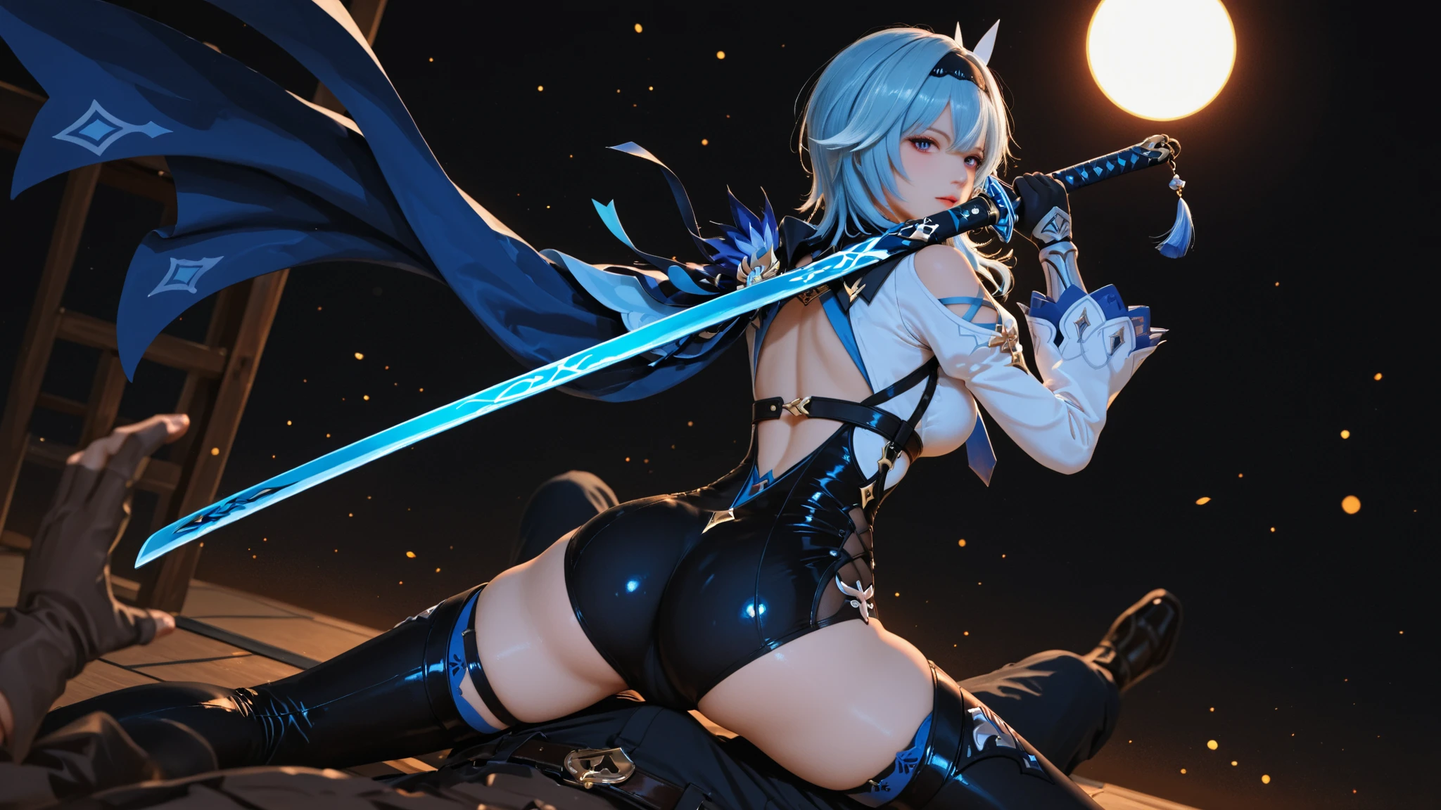 Super Detail, High Detail, high quality, best quality, High resolution，a robot，Beautiful female robot,beautiful clear face(Rain waves_haneame：1.5)，full-body shot,Western style armor(Exposing the lower chest and around the navel，Artoria Lancer Alter : 1.5)