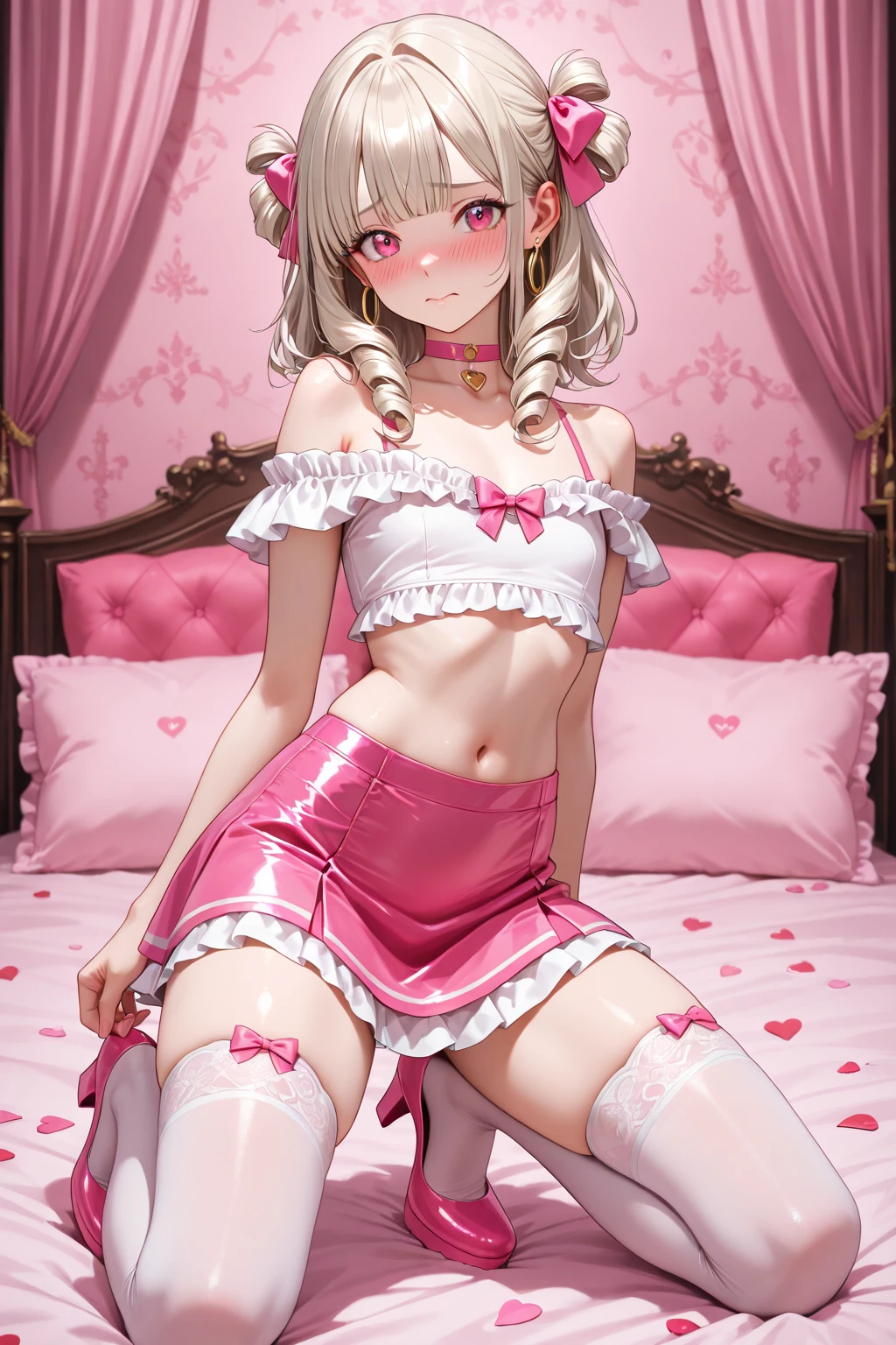 (2 girls 12 years old), body , body pequeño, Alone, ridiculously small swimsuit, blush intricate swimsuit, full-face rubor, ashamed, posing like a model, nice beach in the backgroundA,confident mommydom wearing a big bulbous puffy diaper, heart emojis, bedroom, fishnet stockings, pretty eyes, seductive, flirty, colorful, puffy dress, room, diapers, confetti, cake,Black Silk,swimsuit,Big