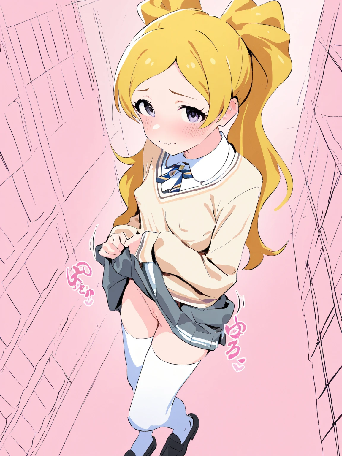 (best quality:1.0), (masterpiece:1.0), (super fine illustration:1.0), (beautiful artwork:1.0), (anime screencap:1.0), (official art:1.0), (european:1.5), (angry:1.0), (detailed cotton panties:1.0), (best quality:1.0), (masterpiece:1.0), (super fine illustration:1.0), (beautiful artwork:1.0), (anime screencap:1.0), (official art:1.0), (european:1.5), (cheerful:1.0), (white background:1.0), (best quality:1.0), (masterpiece:1.0), (super fine illustration:1.0), (beautiful artwork:1.0), (anime screencap:1.0), (official art:1.0), (solo:1.0), (european:1.0), (a 18yo cute girl:1.0), (long skirt:1.0), (light blue skirt:1.0), (flare skirt:1.0), (pink long sleeve hoodie:1.0), (white t-shirt:1.0), (white socks:1.0), (ideal ratio body proportions:1.0), (lanky:1.0), (tall:1.0), (slender:1.0), (small breasts:1.0), (smaller face:1.0), (freckles:1.0), (detailed beautiful eyes:1.0), (detailed beautiful face:1.0), (glowing blue eyes:1.0), (long hair:1.0), (twin tails:1.0), (swept bangs:1.0), (blonde hair:1.0), (looking at viewer:1.0)