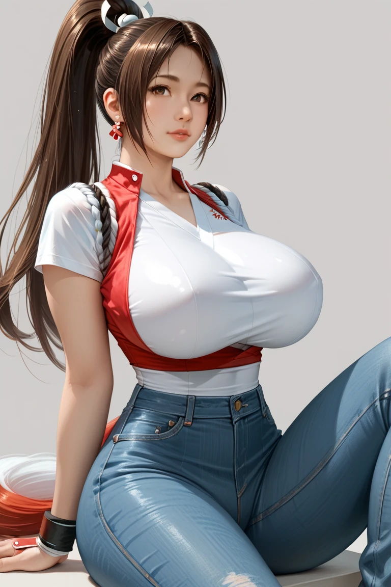 (Nsfw:1.3), maryms, Best Quality,(beauty), 1girl,phisically-based render ,ultra highres,(cowboy shot:1.5), grab breasts, narrow waist, skinny, LeonaMS ,(huge round boobs:1.5),muscular, big blue eyes,long legs,jeans,leather belt,puffy eyes, leather belt,(rainy city), shiny skin, facing viewer, Victory posture,