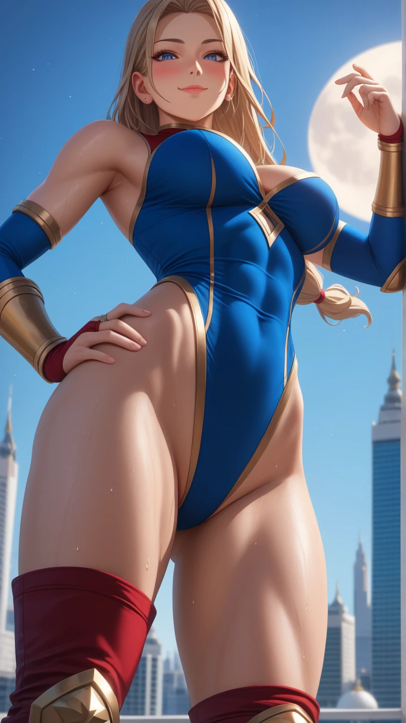 1solo dark black SKIN elf, long hair, white hair, yellow eyes, full body, breastplate, looking at viewer, shiny, armor, thigh highs, high boots, shoulder armor, faulds, poleyn, gloves, gauntlets, (((1 girl))), medium to large breasts, a beautiful and cute lady, standing, (((in the pool at night))), (big muscular ass), {{{wearing armor }}} (thin waist), (incredibly beautiful full body photo, standing, (((bright eyes))), good anatomy, perfect hand muscular legs))), thin waist, muscular abdomen, wearing black high heel shoes, (((with her back to me showing her big shapely ass to me)))