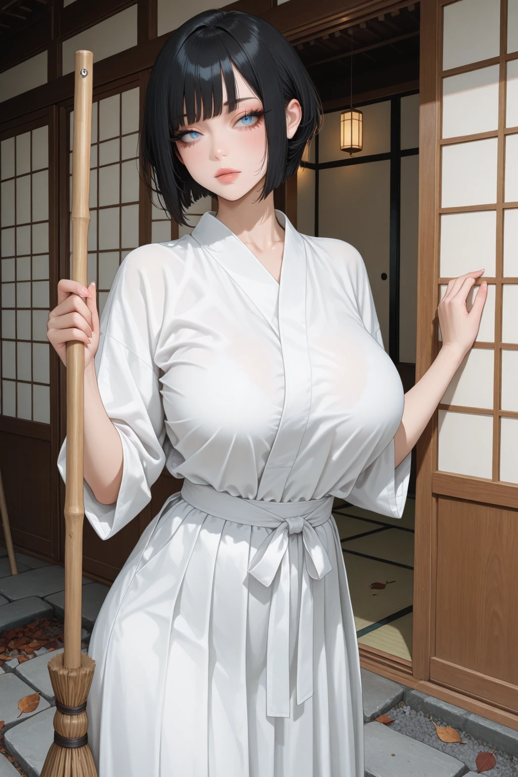 (masterpiece), sexy pose, proud mood, cleavage, looking at viewer,
1girl, kuchiki_rukia, black hair, short hair, detailed background of a japan garden,
<lora:add_detail:1> <lora:kuchiki_rukia:0.9>