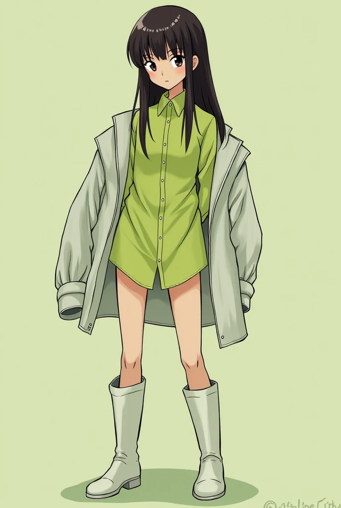 (pp clothes), from forehead, Indonesia school girl, haunted house, horror, peeing jeans.