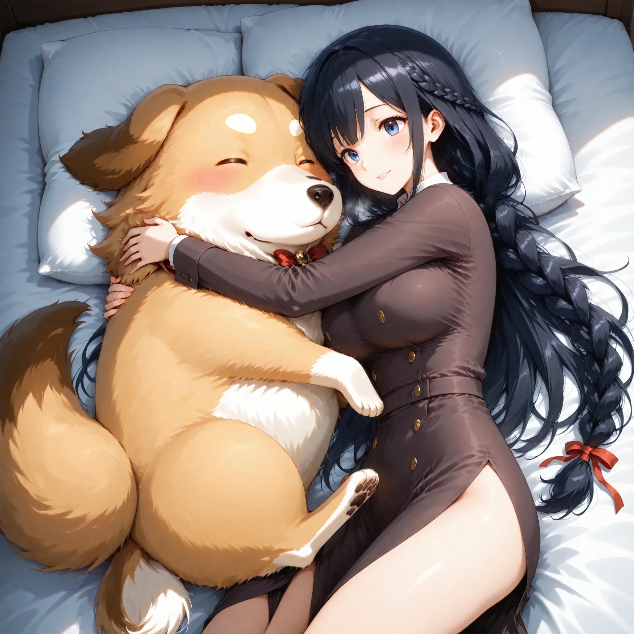、nsfw、copulation、Bestiality、dorsal position、dog style、insert、dog dick、dog dick、bestiality、back fack、1girl 1dog 、girl、tits