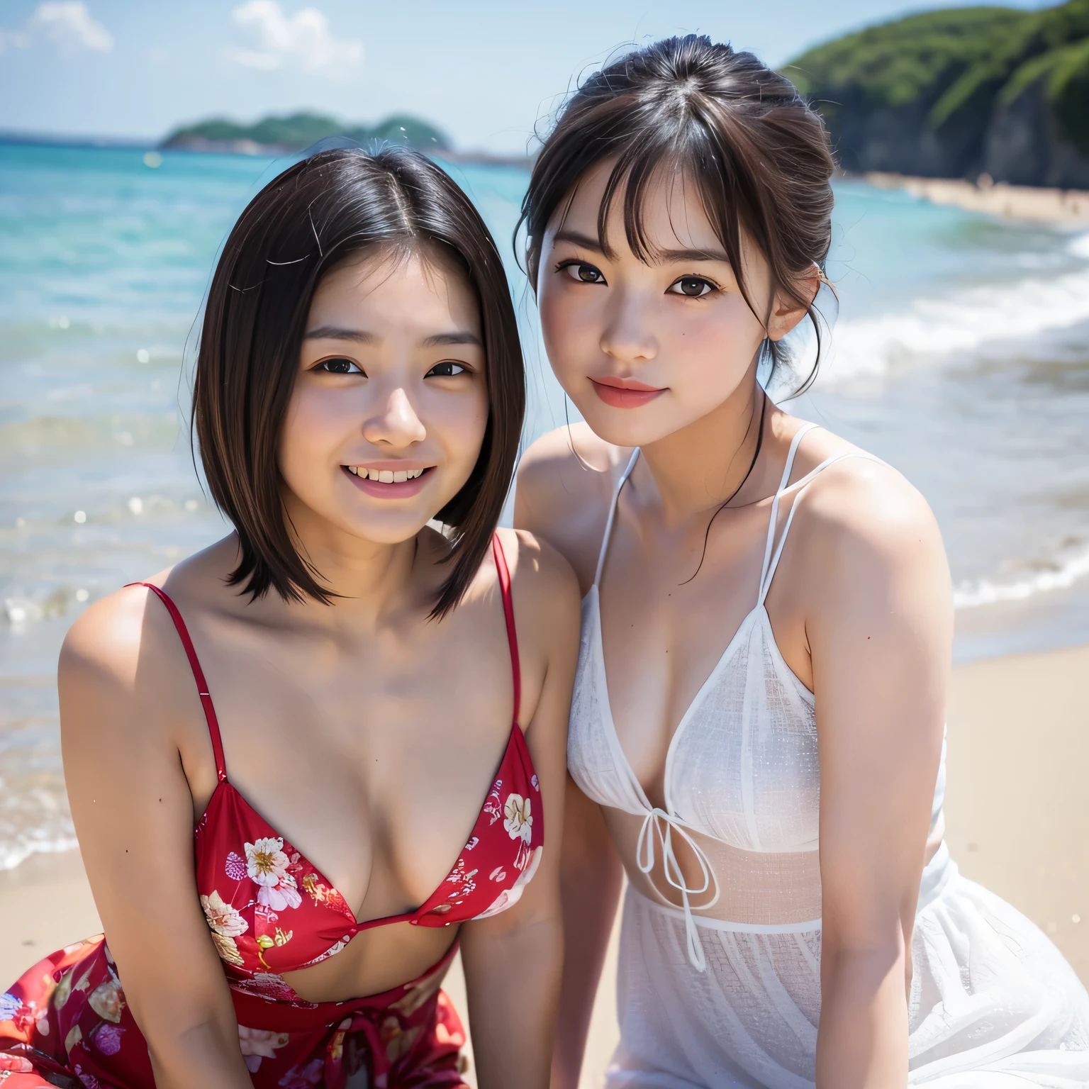 NSFW,(lare breasts:1.2), (standing nipple:1.2),Sexy black underwear woman、breasts are exposed、 NSFW,(lare breasts:1.2), (standing nipple:1.2)、(Standing on the beach:1.1, Holding up both hands:1.2), (sea the background of:1.2), shaggy underwear、Japan Person Model、Young Sensual Gravure Idol、Young cute gravure idol、Realistic Young Gravure Idol、Realistic sensual gravure idol、Young gravure idols、sophisticated gravure idol、Yoshitomo Nara、Young skinny gravure idol、beautifull asian girl ever、cleavage of the breast、((top-quality、8K、masterpiece:1.3))、1girl in、A smile、full body Esbian、Pretty women、(dark brown hair)、hyperdetailed face、A detailed eye、double eyelid、blured background、Slim Faces、takeout、a street、mix4、(4K、RAW Photos、top-quality、masters:1.2)、(reallistic、Photorealsitic:1.37)、cute little