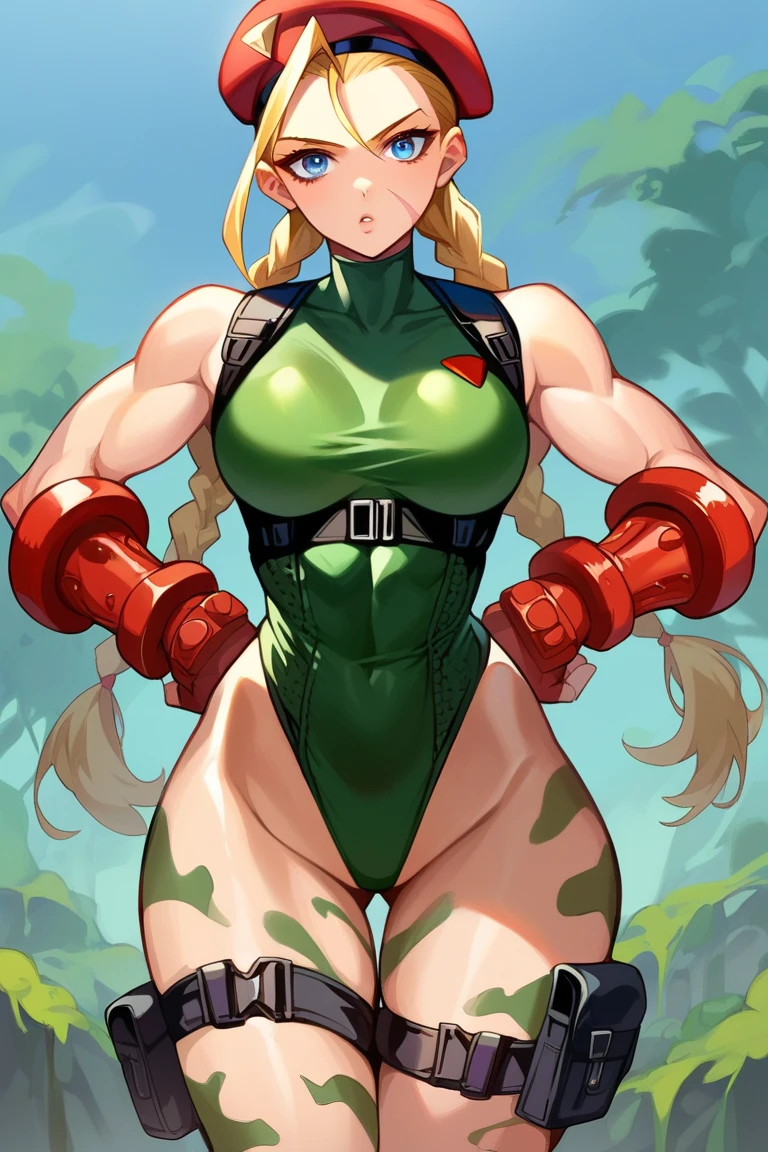 Huge muscle woman, Inject laboratory growth serum, Cammy White, Torn clothing, sexy posing