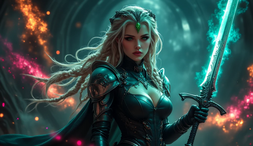 full body, 1 girl, pubic tattoo, chest tattoo, blonde hair, detailed body, dynamic colors, dynamic clothing, detailed face, holding sword, fantasy sword, medieval battlefield, high heels bootsdetailed background, castel in background, night background, castel scenery, detailed face, high quality, high resolution, masterpiece, large breast, huge chests, breedable hips, wide hips, thick thighs, beautiful, milf, mature, pubic tattoo, chest tattoo, perfect body, perfect face, detailed face, luscious lips, red lips, long hair, blonde hair, perfect eyes, detailed eyes, pretty eyes, green eyes, artoria pendragon (lancer) (fate), ,vibrant colors, masterpiece, sharp focus, best quality, shadow, caste bakcground, detailed eyes, glowing eyes, crystals,excalibur (fate/stay night), ,more_details:-1, more_details:0, more_details:0.5, more_details:1, more_details:1.5,female warrior, warrior armor, plate armor, fur,hnsrdlf style,Ultra details++ , add more details,female warrior, warrior armor, plate armor, fur, ,bio mecha,muscle tissue