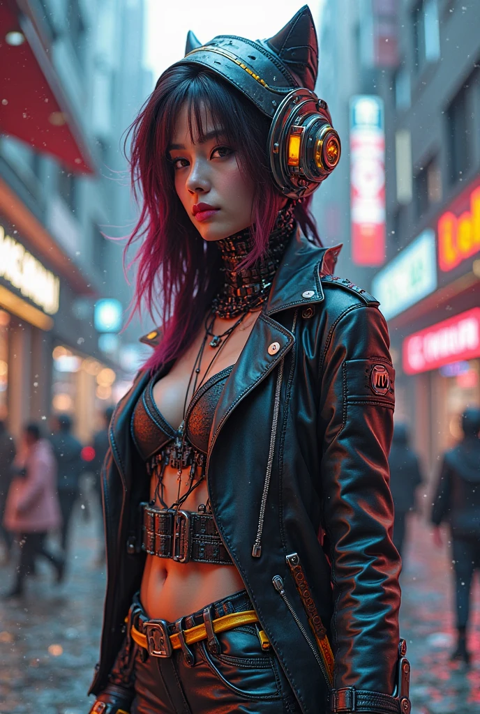 magenta tone, cyber punkワールド上の女兵士, Cyber Soldier, Female Cyborg Soldier, Strangely glowing neon lights, Firearms, machine gun, Bazooka, Very beautiful and detailed, Beautiful and delicate eyes,ear piercing、（（Vibrant color scheme））, Black leather jacket, Delicate features with glossy lips and textured skin、Very detailed, Super complicated, High-quality images、Full Body Shot、Multiple Exposure Photography、Create images with amazing effects、Use a glamorous style、Digital art inspired by Ignacy Witkiewicz, Featured on cgsociety, Gothic art, Natalie Shaw Tom Bagshaw, Heavenly beauty, In the world of red dreams, Red ornaments, bright red, Profile photo 1024px, cyber punk hacker, Portrait of a digital shaman, Digital Artist, cyber punk))), cyber style, cyber punk horror style, タデウシュ・プルシュコフスキによるcyber punkアート, It was a hot topic on Art Station....., 詳細なcyber punkのイラスト, 高度なデジタルcyber punkアート, cyber punkマシンのポートレート, デジタルcyber punk - アニメアート, デジタルcyber punkアニメアート, cyber punkをテーマにしたアート, 夢のようなcyber punkガール, cyber punk))))), hacker, Cyberpsycho, Ghost in the machine, Android Mystic, Digital Art, Digital Artファンタジー, 美しいDigital Art, 素晴らしいDigital Art, ファンタジーDigital Art, Detailed digital 3D art, colorfull Digital fantasy art, 素晴らしいDigital Art, 素晴らしいDigital Art, Digital fantasy art ), Digital fantasy art, 息を呑むようなDigital Art, detailed ファンタジーDigital Art, 精巧なDigital Art, The female demon living in the machine, Profile photo 1024px, cyber punk hacker, Portrait of a digital shaman, Digital Artist, cyber punk))), cyber style, cyber punk horror style, cyber punk))))), hacker, Cyberpsycho, Android Mystic, Digital Art, Beautiful artwork illustration, Highest quality, The perfect angle, Perfect composition, Best Shot, Official Art, Cinematic Light, Figurative art, 美しく表現力豊かなDigital Art, Front shot