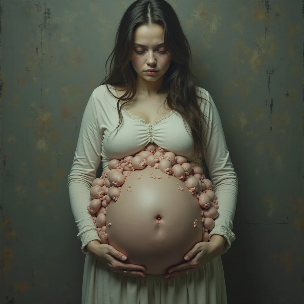 femme obèse dans un pull jaune et une culotte verte tenant une lampe, she has a round and big belly, her belly is big and round, corps thick, thick, her navel is exposed, belle femelle thickse, extremely plump, large stomach, hyperrealistic complete figure, fat belly, curved model, belly exposed, corps voluptueux, hanches les plus larges
