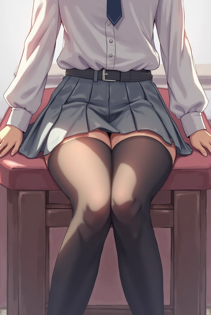 masterpiece, best quality, 1girl, <lora:WindBlownFace:1>windblownface,lower body,skirt,school uniform, from below, white panties, ulzzang-6500-v1.1,