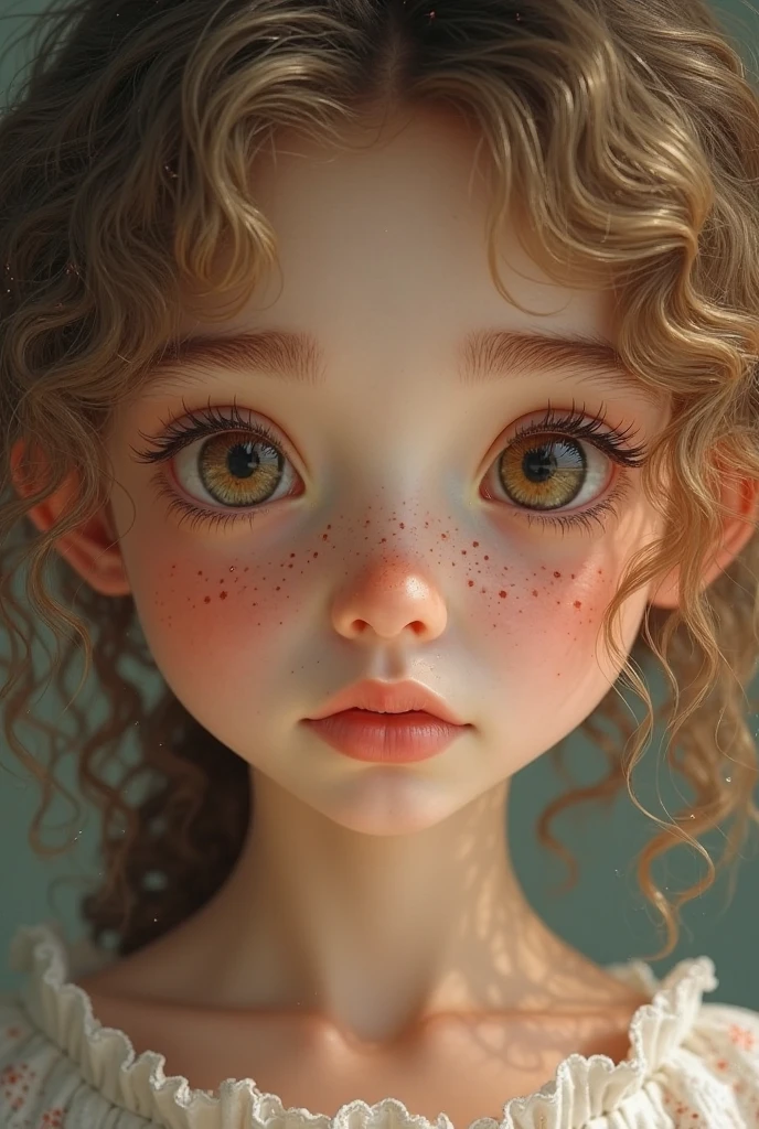 Create a beautiful and realistic brown-haired child