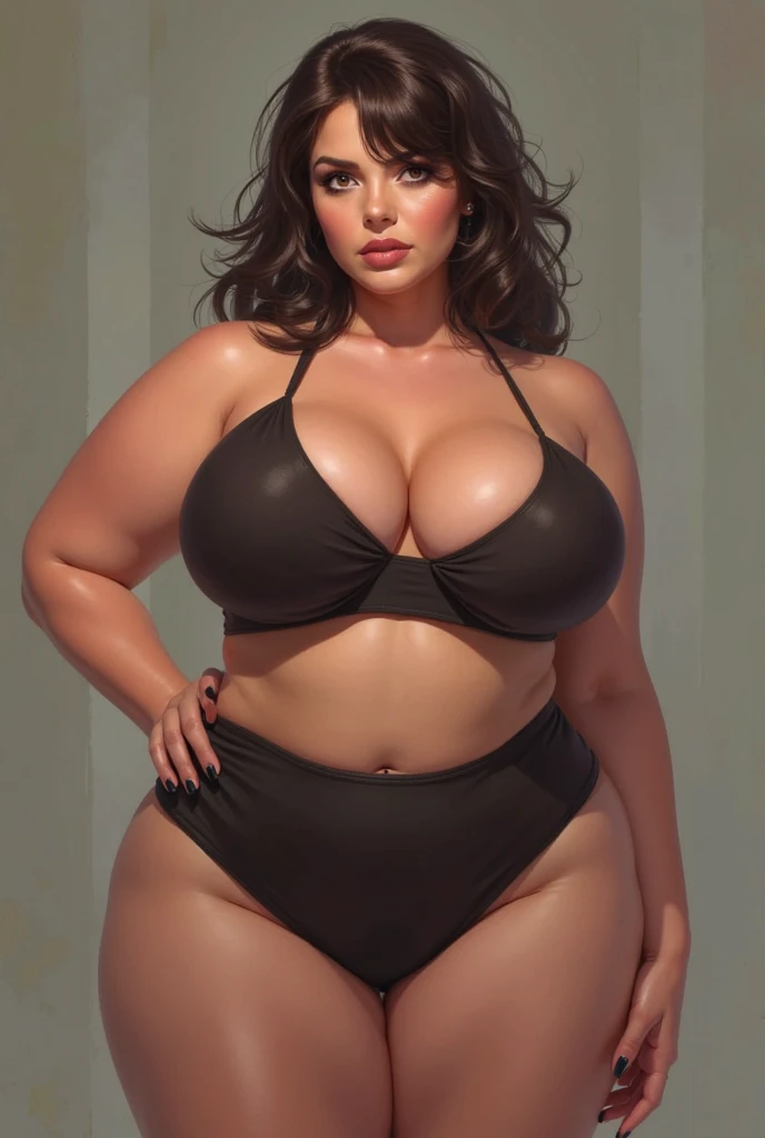(8k, best quality, masterpiece:1.2), (realistic, photo-realistic:1.37), ultra-detailed, 1 girl,cute, solo, ,beautiful detailed eyes, medium wavy hair, black leotard, thick thighs, standing in a jungle, , smiling, looking at viewer, , light brown hair, black lips, black lipstick, full body view, standing, whole body shot, voluptuous, red hat