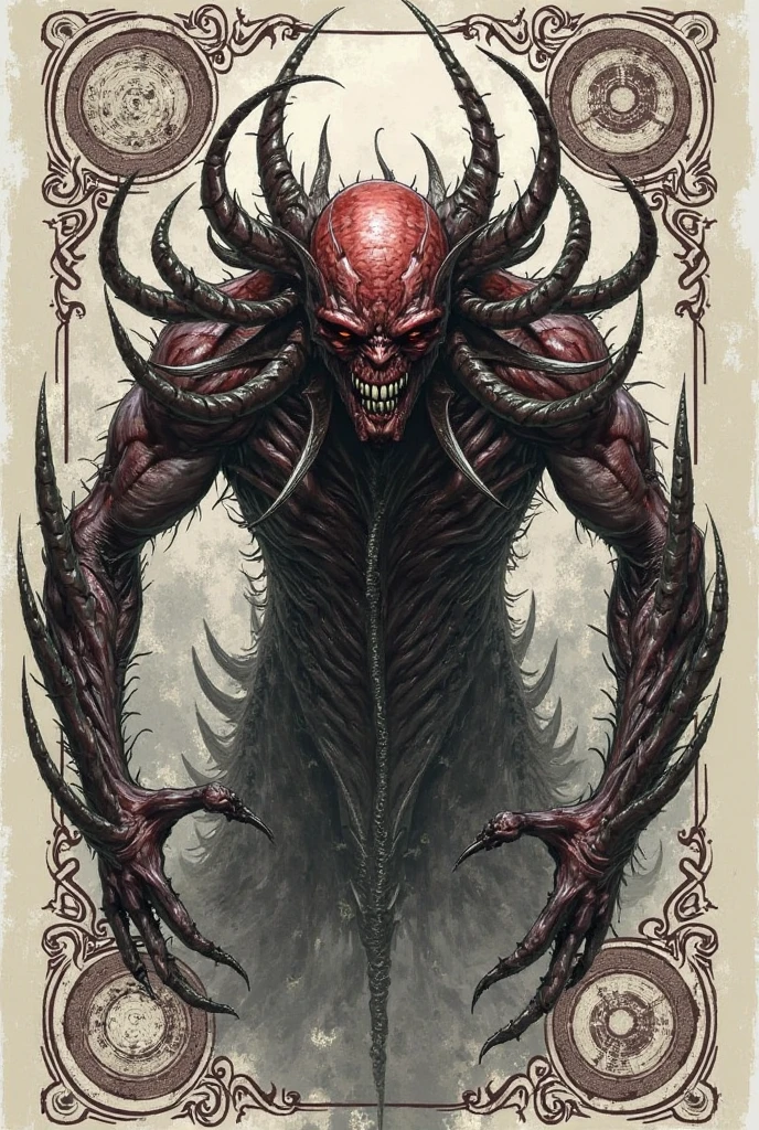 Draw the whole body、always Bloody、Bloody、Bloody、Ghost、One horn on the head、Best image quality、masterpiece、8k、change、strongest、Brutal、monster、killer Ghost、Wrestler、logic骨 格 系々、logic、Face of fear、、Tentacles、suction cup