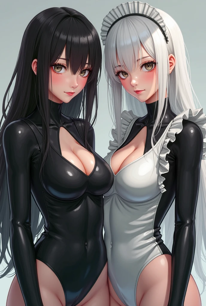 ((masterpiece)), ultra-realistic, portrait of a beautiful pale-skinned vampire with (black enamel), a deep dark makeup, bright blue eyes, in a dark and gloomy environment. (Prompt为葡萄牙语), (two heads)