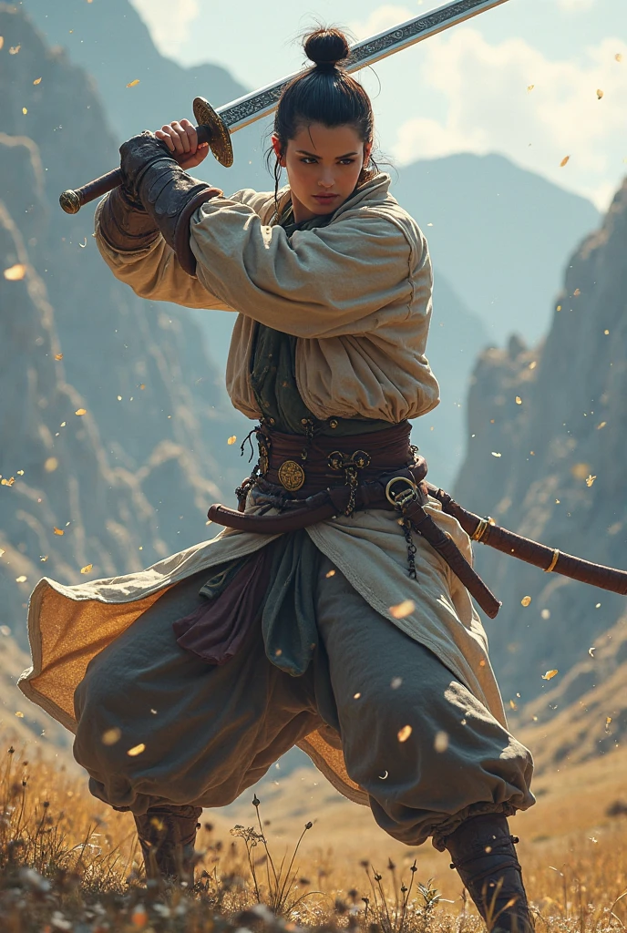 A contemporary bow and arrow: preparation to fire the word "ELKEBALO"