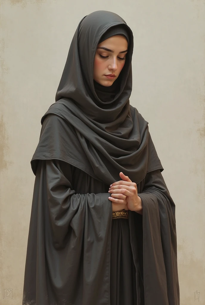 ((A digital painting)) of a woman in a burka, <lora:DIG_JBX:1.2> DIG_JBX,  ((good brushwork)), dramatic lighting