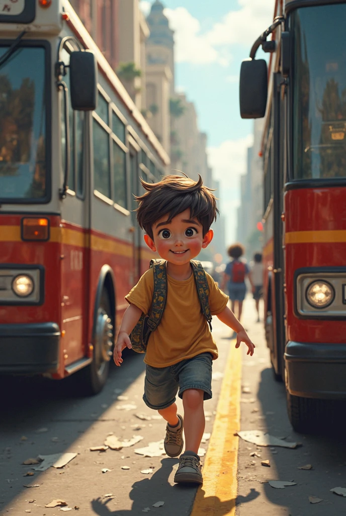 Boy running with briefcase 