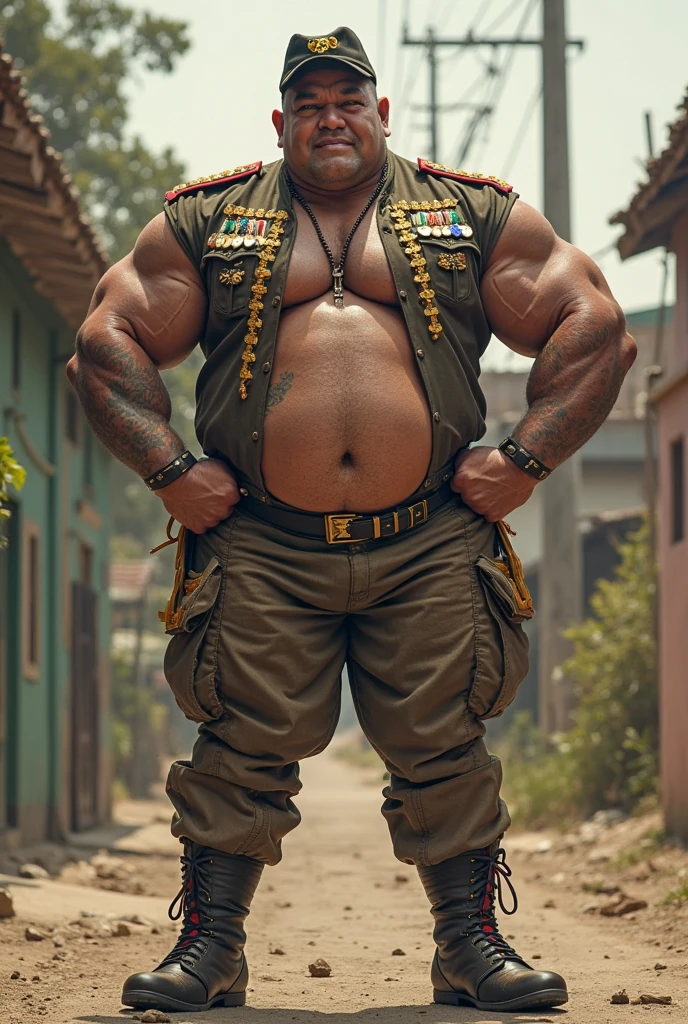 Latino chav, 20 years old, short hair, men, hairy, hairyalpha, BeardAlpha, wearing a tracksuit un, wearing a Adidas cap, tight uniform, open shirt, wearing a pectoral harness, oversized pectorals, heavy pectorals, oversized bulge, intimidating, smirking, nipple rings, angry, threatening, bara, prison background