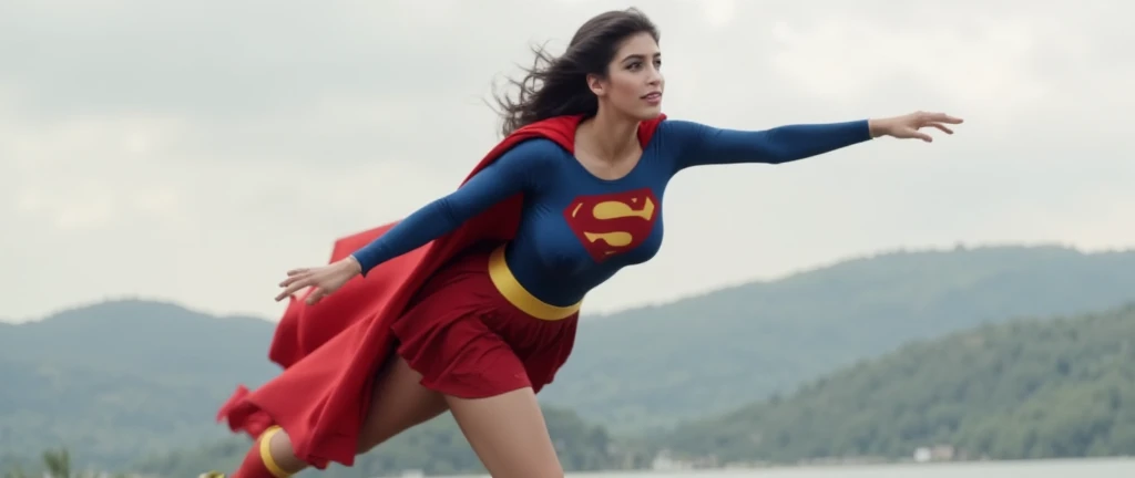 Supergirl flutuando no ar
(((very beautiful old Supergirl (((1980s Superman costume))) Julie Hagerty(((dark-haired, large-breasted woman in her 50s)))) Super woman Julie Hagerty; confident, powerful, indestructible, attractive; big and firm chest; strong breasts; arms crossed, salvando um gato de uma arvore; arms of a strong woman.