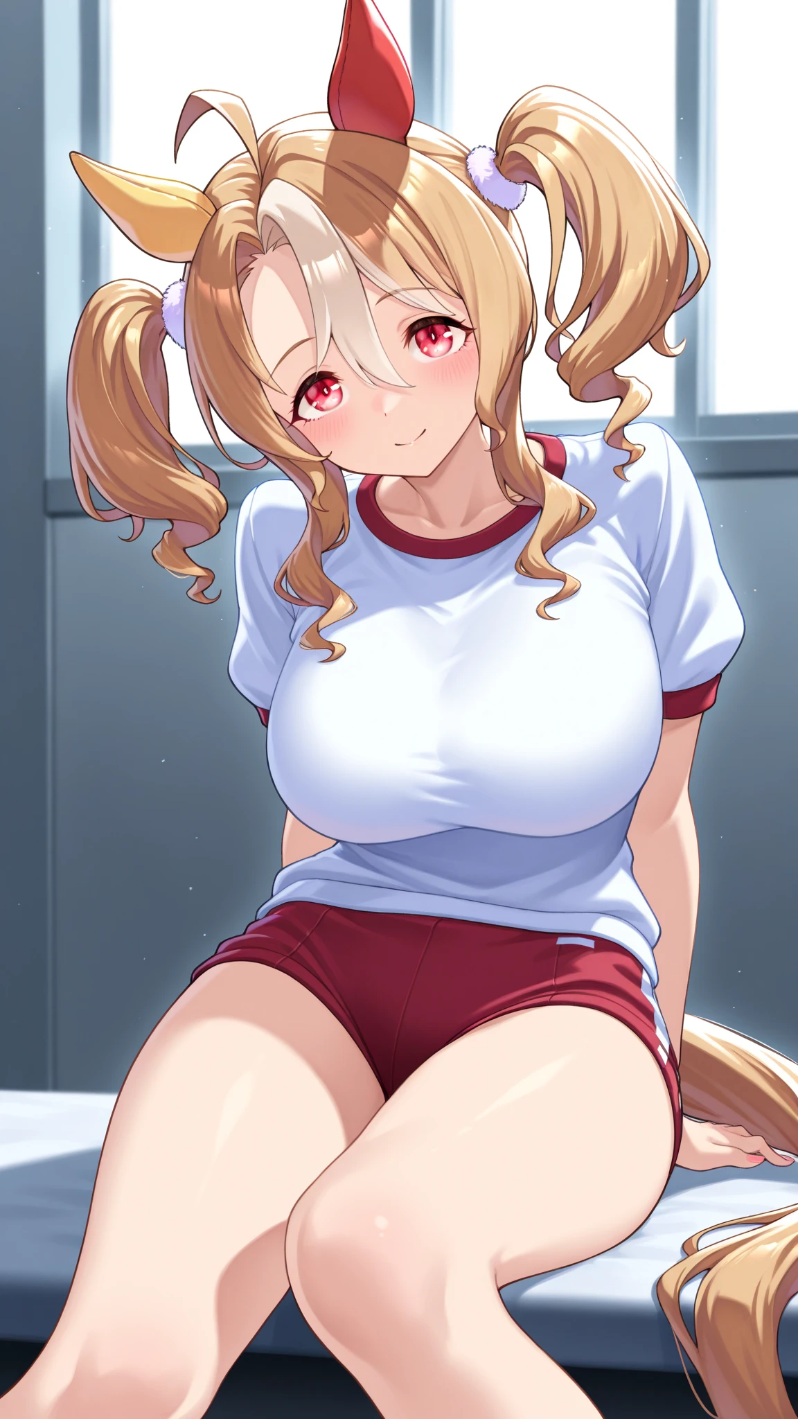 Cute little beautiful girl、Leaning forward、Put your hands on your knees、Saggy big breasts、(Sweet and adorable cheeks:1.3)、Beautiful Eyes、Brown Skin、Braided Pigtails、From below、Downward nipples