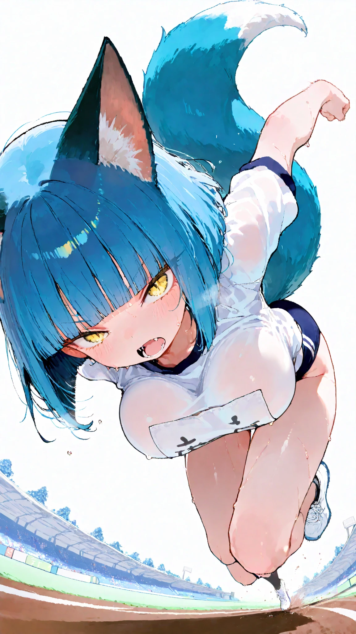 anime girl with blue hair, anime moe artstyle, rogue anime girl ayanami rei, 2 d anime style, anime style, Kantai Collection Style, the anime girl is crouching, beautiful anime girl squatting, too Massive peeing, wet pussy, incontinence, Wearing a jacket with a hoodie made of animal ears and eyes, Well good, no panty, black pantyhose with thighs visible, Panty shot, 1 girl, blue short bob cut hair, dark brown eyes, lively, cheerful innocent, too large big emphasized breasts that show a lot of skin, boyish, cute, sporty, breasts that seem to stick out, open-chested showing off cleavage sexy clothes, risqué clothing, too short miniskirt, high beams, 