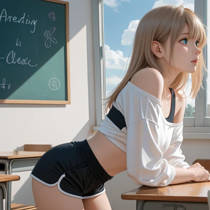 ((Ultra high resolution, gran calidad)), (((8k, foto en bruto, mejor calidad, obra maestra, hiperrealista))), papel tapiz, incredible, extremadamente detallado, altamente detallado, Sharp focus, persona real, 1 chica rubia muy atractiva y hermosa, cara detallada, twenty years, (cuerpo voluptuoso, cuerpo sexy, cuerpo delgado), muy sexy, chica sensual, hottie, lasciva, (cabello rubio, trenzas, dos colas de caballo), (ojos azules, ojos bonitos, ojos detallados), (pechos grandes, pechos marcados, curvas marcadas en la ropa, cuerpo perfecto, cuerpo sensual, perfecto, (uniforme de colegiala, colegiala, uniforme de estudiante, universitaria, camisa y falda escocesa), (hermosa sonrisa, sonrisa sexy), piernas perfectas, piercing en el ombligo, cara hermosa, de pie, (manos femeninas, manos perfectas, cinco dedos), (en la universidad, en clase, en la biblioteca de la universidad), mirada desafiante, media sonrisa, alta costura, piel suave, Cinematic lighting, Cuerpo altamente detallado, obra maestra, labios detallados, pecas en las mejillas y la nariz, 1ombligo, mejillas rosadas, sonrisa traviesa, vista de cuerpo completo, cabello salvaje y sexy, vista de cuerpo completo, back view, side view perspective, vista Playboy photographic style., obra maestra, mejor calidad, (obra maestra), (mejor calidad: 1.4), (ultra altas: 1.2), (hiperrealista: 1.4), (fotorrealista: 1.2), Altamente detallado CG unidad 8k papel tapiz, estilo de toma, complejo, alto detalle, dramatic, Highest quality film still image, muy detallado, obra maestra, mejor calidad, estilo de renderizado ultra detallado realista, luz natural, Crisp character design, (enfoque duro, 8k), ((textura natural de la piel))), texturas 8k, Soft cinematic lighting, sala de luces de adobe, hdr, sofisticado, detalles ricos, Sharp focus, (((Movie appearance))), tonos suaves, Frenzy of details, detalles intrincados, Super details, bajo contraste, soft film lighting