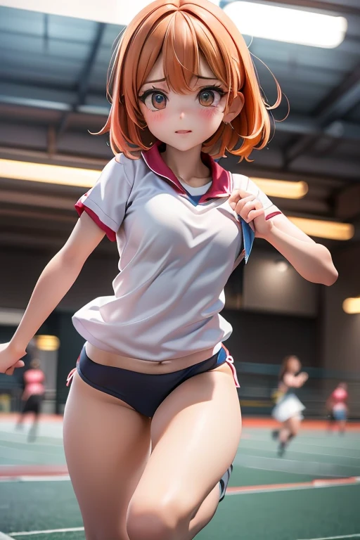 (cheerleaders:1.3)、(stadio:1.5)、(tiny chest:1.4)、extremely delicate and beautiful,visual impact, The ultra -The high-definition, Raw photography, top-quality, hight resolution, (masterpiece), (Photorealsitic:1.4), Anime Cosplay, foco nítido, nffsw,Unity 8k壁纸, intricate detailes, depth of fields,nffsw,amazing, contour deepening,front lit,Oil Highlights, girl with, Smile、(A slender:1.5)、see -through、Cheerleading pom-poms in hand、Wearing a sailor-style sleeveless shirt and miniskirt、beautiful countenance、Very detailed background
