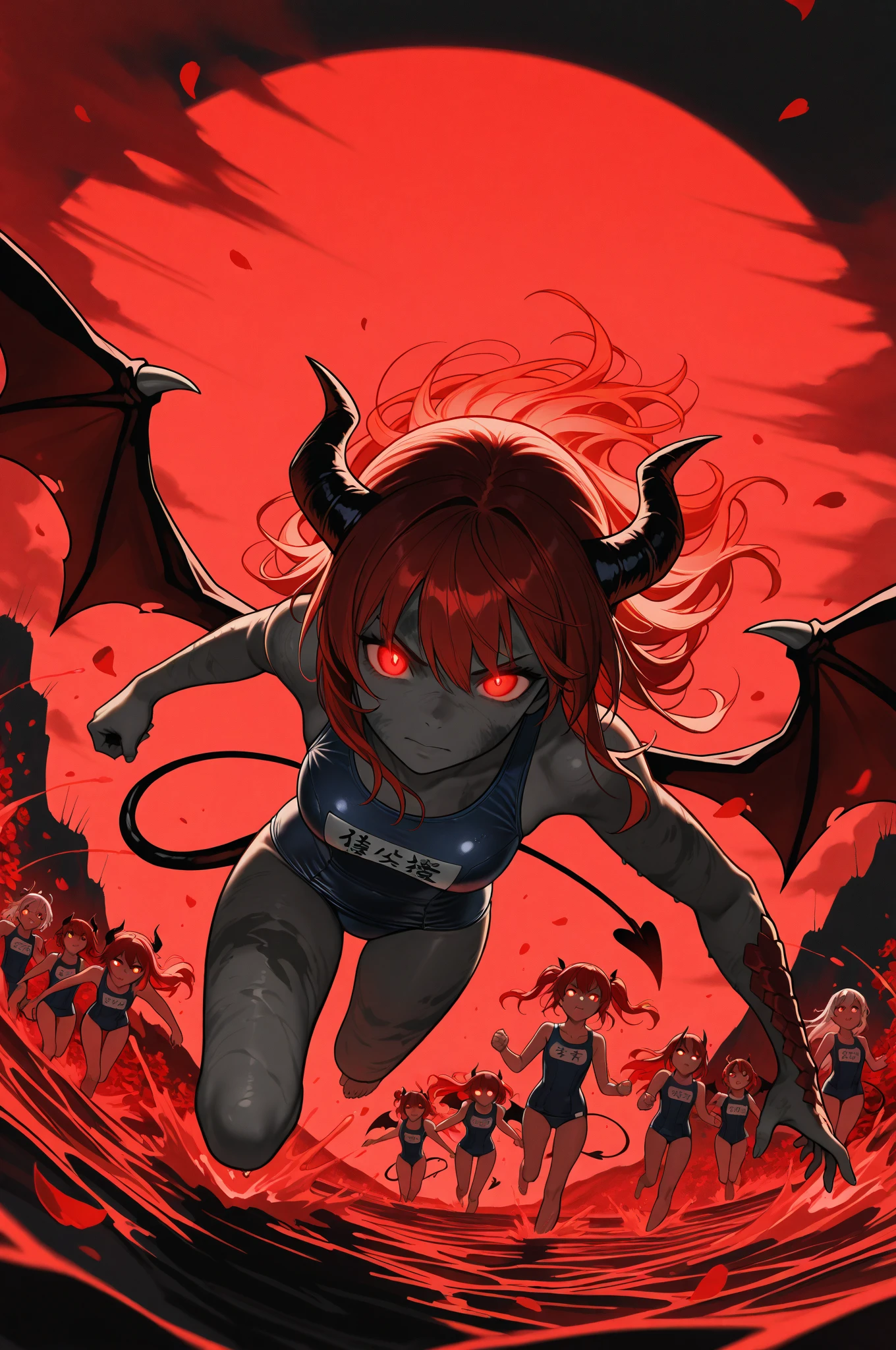 Baphomet,Goat Head Girl,devil,山羊の頭部を持つ女性の身体のdevil,Completely naked,Very lean body,
