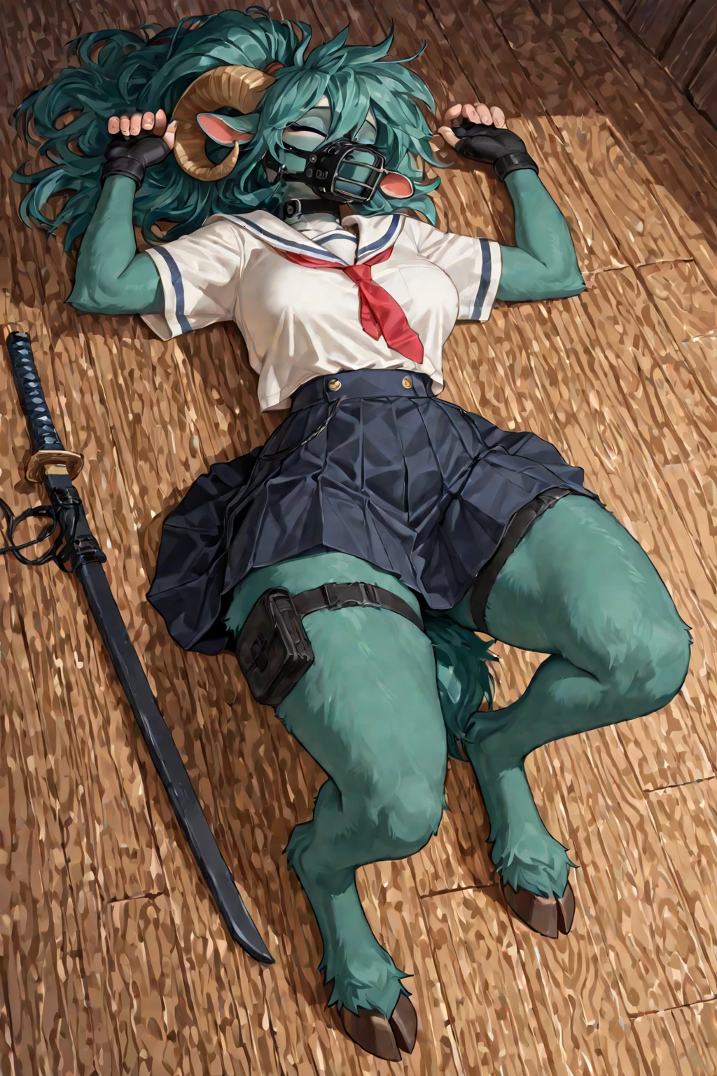 (1 beautiful female),cyber punk, (lime green hair:1.1),(twin-tail hair:1.2), (full-face blush), (ahegao:1.3), ahegao, (heavy breathing), (trembling:1.2), (sobbing:1.2), (tears:1.3), (half-closed eyes:1.2),(open mouth),(tongue:1.2), (small breast:1.2), (cum on breast), (spread arms:1.3), (spread vagina:1.2), (nude:1.2), pregnant, (lying on back:1.3), (in Dirty Room of the Prison), BREAK, (gangbang:1.4), (2 guys), (extra large penis:1.2), (vaginal sex:1.1), (excessive cum in pussy:1.3), (1 guy is strangulation:1.3), (bukkake:1.25), (facial:1.25), nsfw, (pov_strangling), scared expression