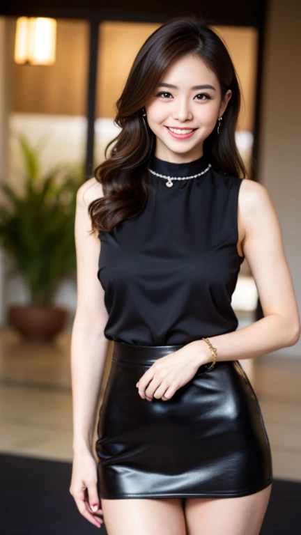 ((Highest quality)), ((8k)), ((masterpiece:1.3)), (Perfect look), (Photorealism:1.6), (JMA), (KE), (1人の歩くJapanese Mature), (Woman window shopping), Blurred Background, Japanese Mature, 62 years old, ((Realistic skin texture)), (Fine wrinkles appear all over the skin:1.3), (Dullness:1.1), (Unmoisturized skin:1.2), (Facial wrinkles:0.9), (Wrinkles around the eyes:1.2), double eyelid, Lower eyelid tear trough, Those eyes are watching me, Serious expression, (Dimples on cheeks:1.2), (Short bangs:1.2), long hair with curled ends, (Hair above the ears), Laugh with the corners of your mouth turned up, (Red blouse), (黒のLong skirt), Soft fabric blouse, (Wide neck blouse: 1.4), Wide sleeves, Cuffs that fit snugly around the wrist, Long skirt, Hair blowing in the wind, Small breasts, (Wine Red Lips), (Red High Heels：1.2), (Standing posture, Full body portrait：1.4), (Angle from the feet：1.4),