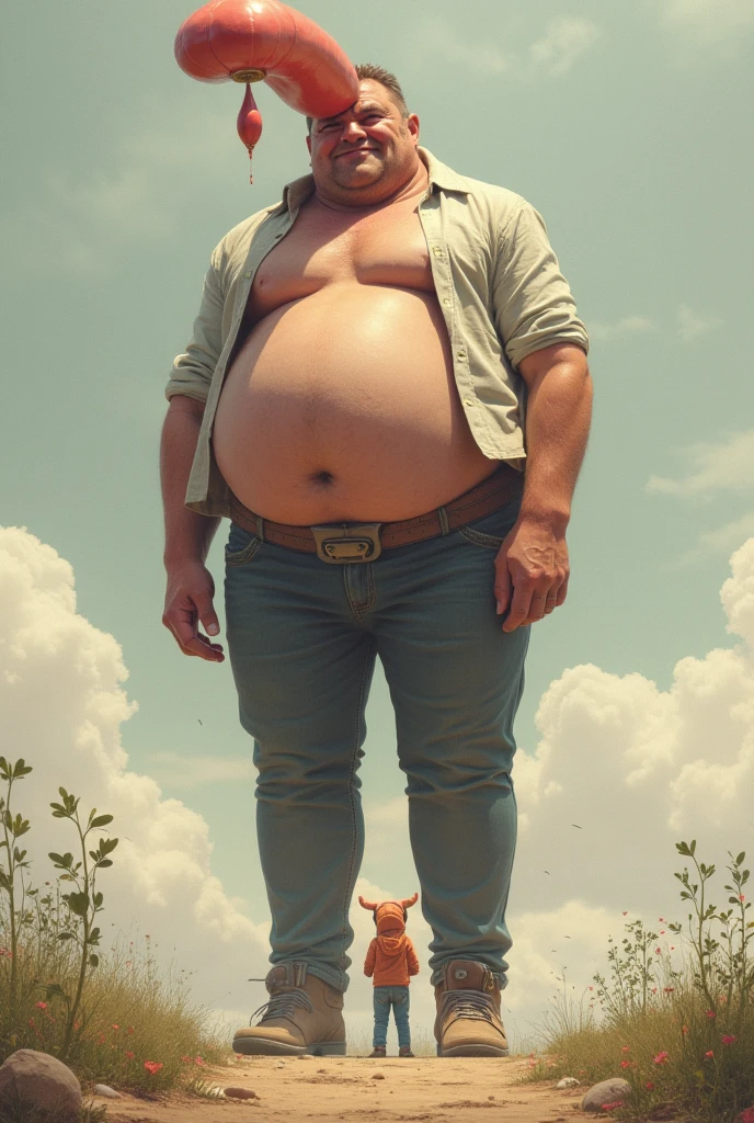 A man with a 10000000000000000000-meter belly pregnant for 10000000000000000000 years with a pregnancy belly of 1000000000000000000000000000000000000000000000000000 meters