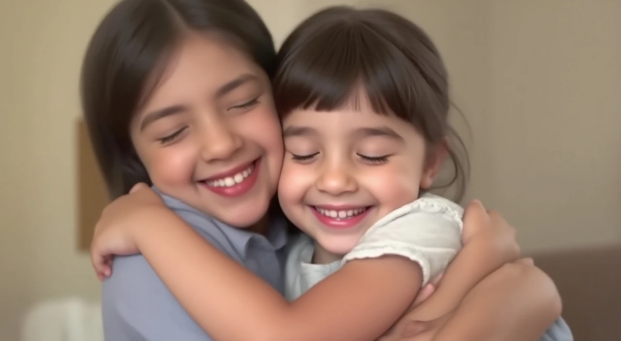 there are two children sitting together on a rug, babies on her lap, both smiling at the camera, deitado de costas, they are brothers, tirada no iphone 14 pro, sorrindo um para o outro, with a twin, Rostos bonitos, they are close to each other, parecendo muito bobo, tirada no iphone 1 3 pro, bottom angle