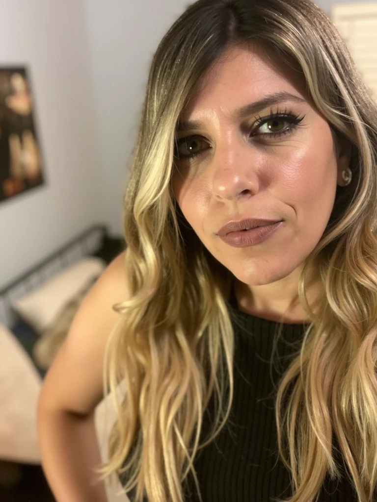 Uma linda mulher nua de pernas abertas cabelos loiro olhos castanho um corpo perfeito
