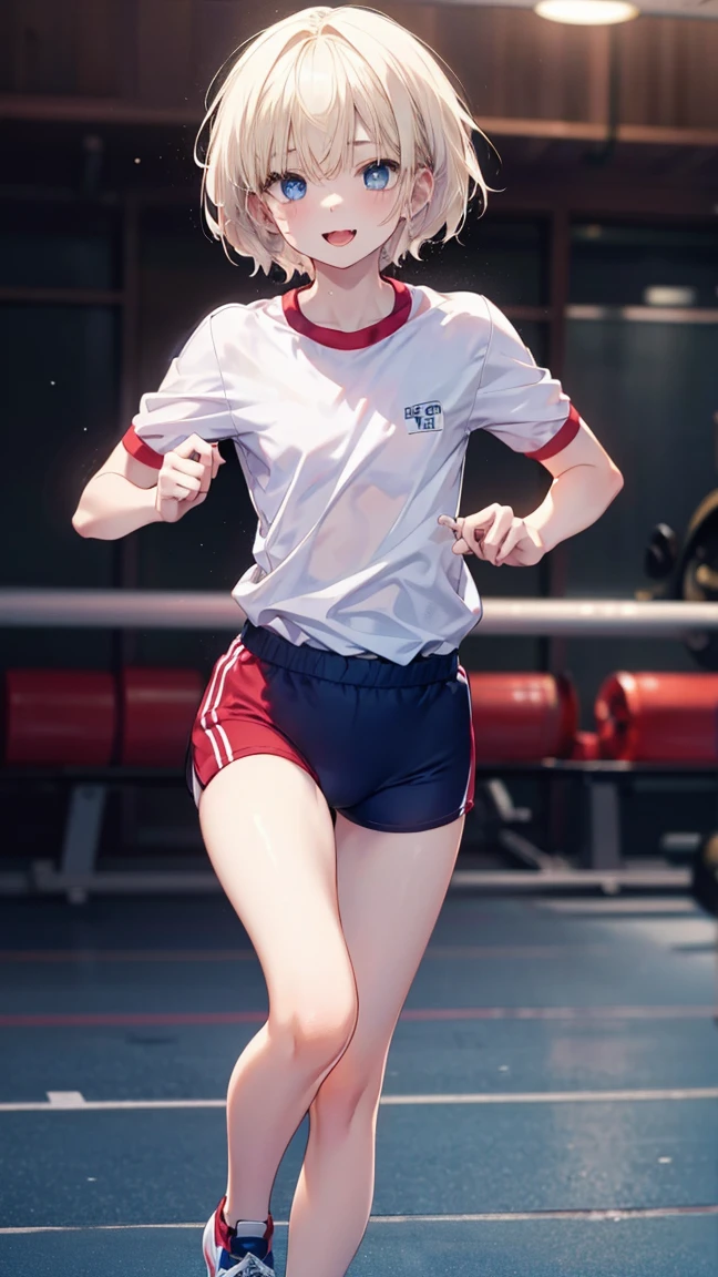 Boy 14 years old, boy wears a crop top and too very short shorts,