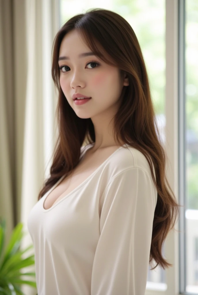 a cute japanese girl, beautiful detailed eyes, beautiful detailed lips, extremely detailed face and features, long eyelashes, medium length black hair, natural skin, serene expression, (best quality,4k,8k,highres,masterpiece:1.2),ultra-detailed,(realistic,photorealistic,photo-realistic:1.37),studio lighting, hyper detailed, intricate details, delicate, soft lighting, warm colors, cinematic lighting, elegant, beautiful, cute
