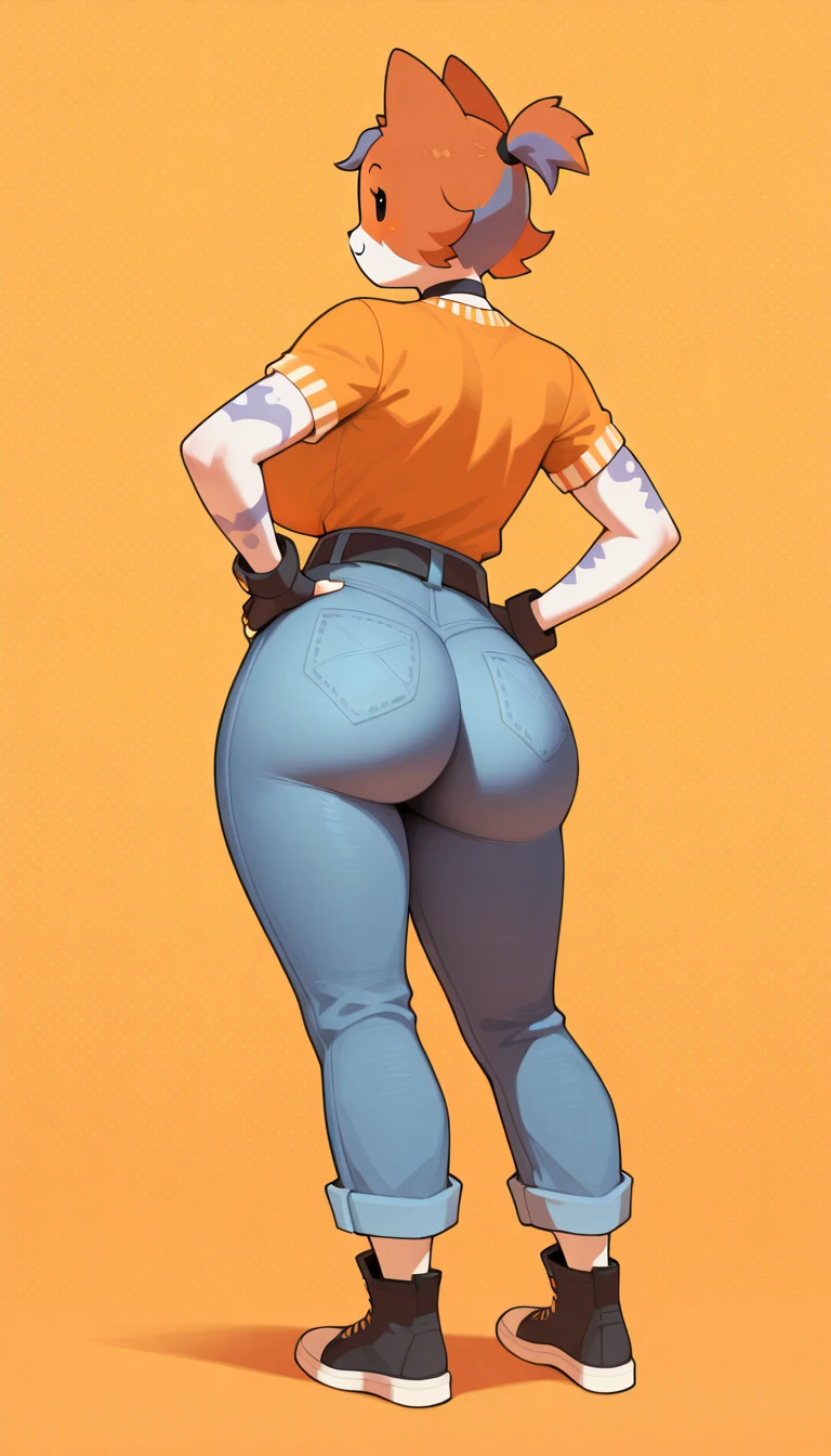 Sonia from pokemon, huge breasts, sexy body, perfect ass, hi quality, masterpiece, tight pants, camisole, pristine white lab background, animal cages