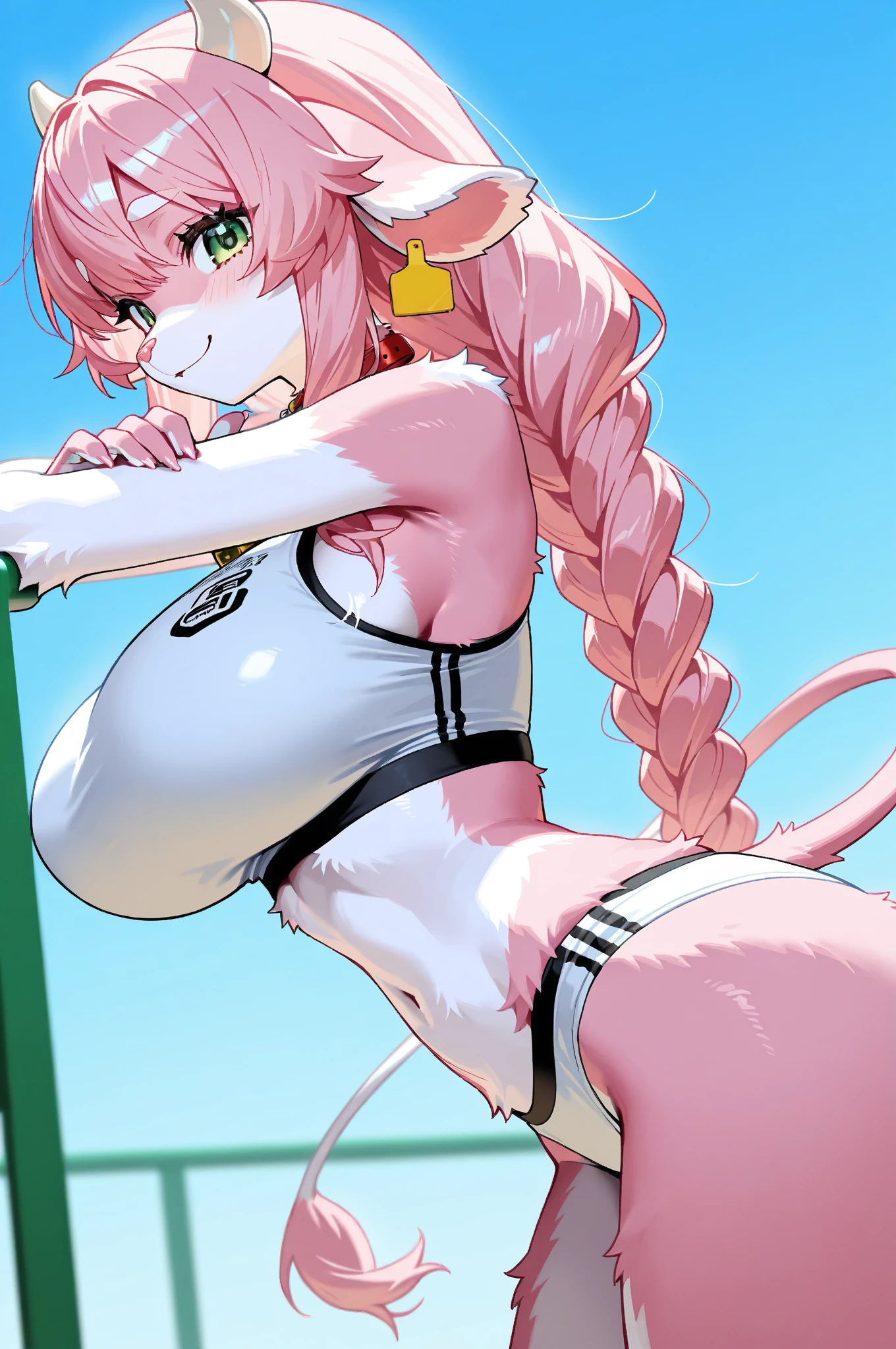 (Nsfw),Hayatakagi, Hajime Takagi, Long hair, bow ribbon, (Twin-tailed:1.3), (Brown eyes:1.5), Hair Ribbon, Pink hair, (eye glasses:1.3),,(looking at the viewers:1.3),BREAK (masutepiece:1.2), Best Quality, High resolution, Unity 8k Wallpaper, (Illustration:0.8), (Beautiful detailed eyes:1.6), extra detailed face, Perfect Lighting, extremely details CG, (Perfect hands, Perfect Anatomy),(the beach:1.3),Naughty big、thighs thighs thighs thighs、solo, very big breast, detailed nipples, deep cameltoe, barely spread legs, caderas anchas, ultra small g string thong, translucent stockings, perfect round detailed and realistic nipples, detailed vagina, daylight illuminated, masturbating, pink super ultra small lingerie, with an r15 rifle in one hand in erotic pose, looking from behind