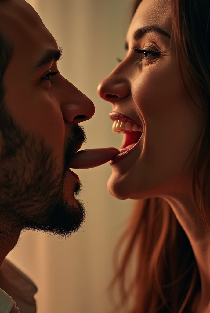 Indian man having thick bbc cock in his mouth in front of his wife cum dripping 

