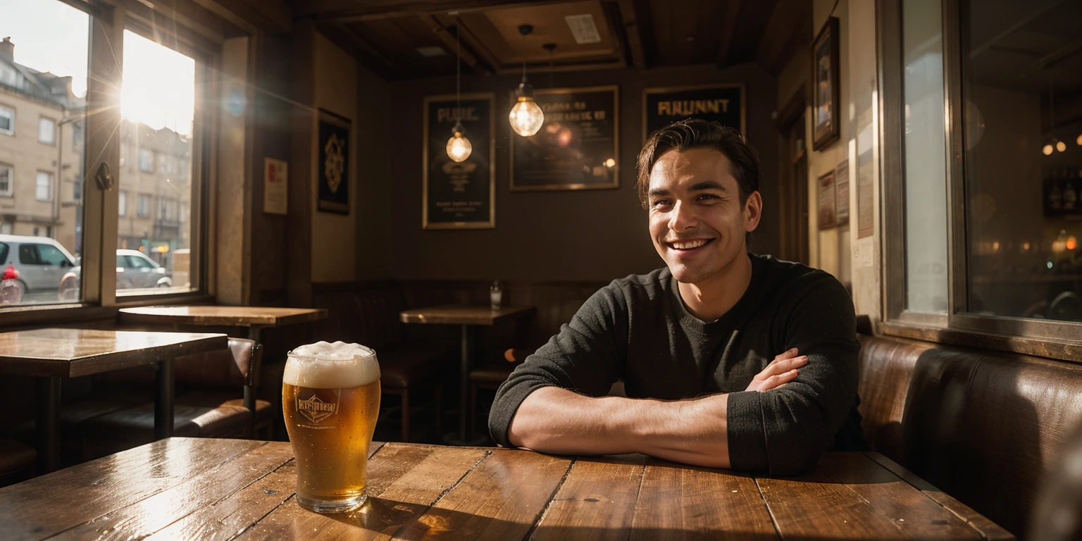 <lora:Wolvie_j3rrygarc1a_v1.4:1> j3rrygarc1a, (man), solo, middle-aged jerry, drinking some beer, laughing, (masterpiece:1.3),(best quality:1.3),8k, highestres, absurdres, perfect composition, realistic proportions, ultra sharp, perfect shadows, highly detailed, epic, photorealistic, atmospheric lighting, natural, shallow dof intricate, high realism