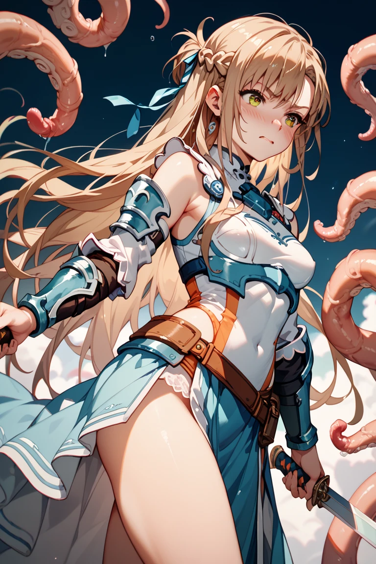 (Photorealistic:1.8, highest quality:1.8,8K masterpiece:1.8,High resolution,Mastepiece:1.8,RAW Photos,Cinematic lighting),No split screen、Sunset、Pool、
(1 android girl:1.3)、Completely naked、choker、Big Breasts、Tiny Micro Bikini、Beautiful ass、Beautiful thighs、Plump nipples、cameltoe、Normal ear、correct2Benzu、(Soryu Asuka Langley)、
Body painting with a pop design drawn all over the body、
(Suspension by tentacles:1.6)、(Countless tentacles wrapped around the body: 1.5)、(Tentacles clinging to:1.5)、(Tentacles tangling in the thighs: 1.5)、(Tentacles tangled in both legs:1.5)、Tentacles groping nipples、Tentacles caressing the groin、giant octopus、Attacked by tentacles、
180 degree split、Lift your hips、A rich expression、fun、Embarrassing、Feels good、happy ahegao、Appealing gaze、
(Beautiful, shining red, blue, red, white, black, silver, blonde hair:1.5)、Top view of shining blue eyes、Fine Lines