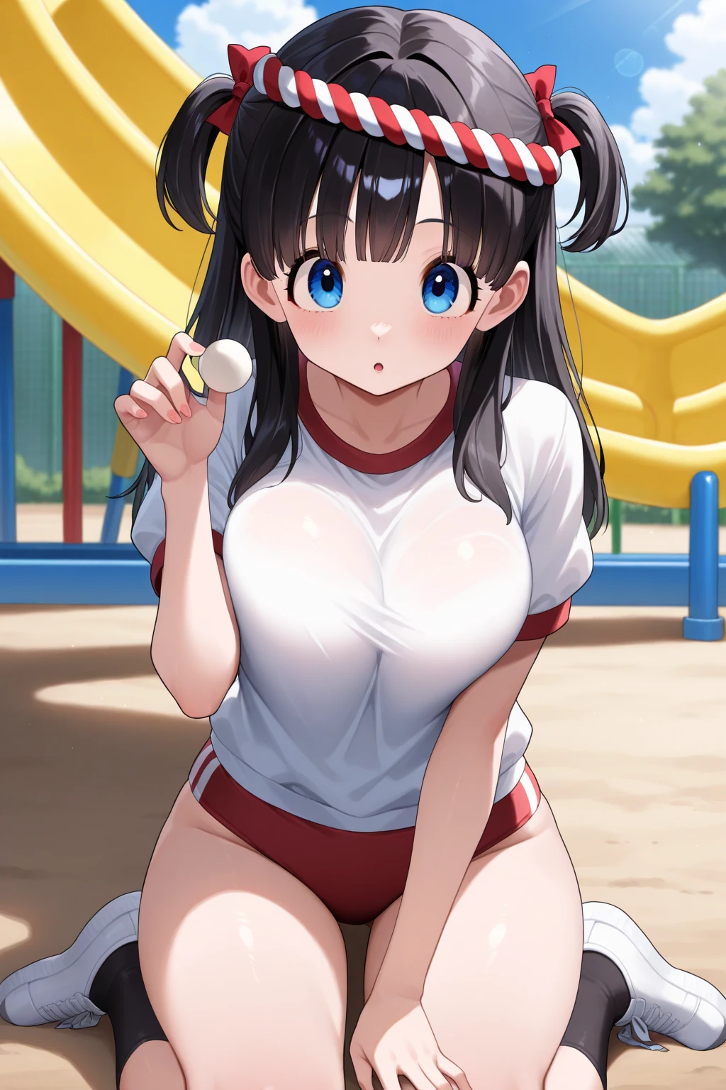 masterpiece, Highest quality, Nico_Yazawa,High resolution, 1 girl, alone, Brown Hair, short hair, Twin tails、Purple eyes, , , (Cleavage)、(Beautiful thighs), Carrying a red backpack, (randoseru backpack:1.2) Sweaty、Thick thighs、Highest quality、4K、One girl, 8-year-old, , cute, Grin, (Surrounded by men in the park))、、His penis is exposed through his thick thighs, Surrounding the girls、Semen from the penis、Bukkake、Bukkake、(Bukkake)With projectile、Blowjob、Lots of passersby、Ahegao、Low length、、、Handjob、School Swimsuit、、Spread your legs、(Handjob)(Blowjob)Knee socks、live-action、photograph、Realistic