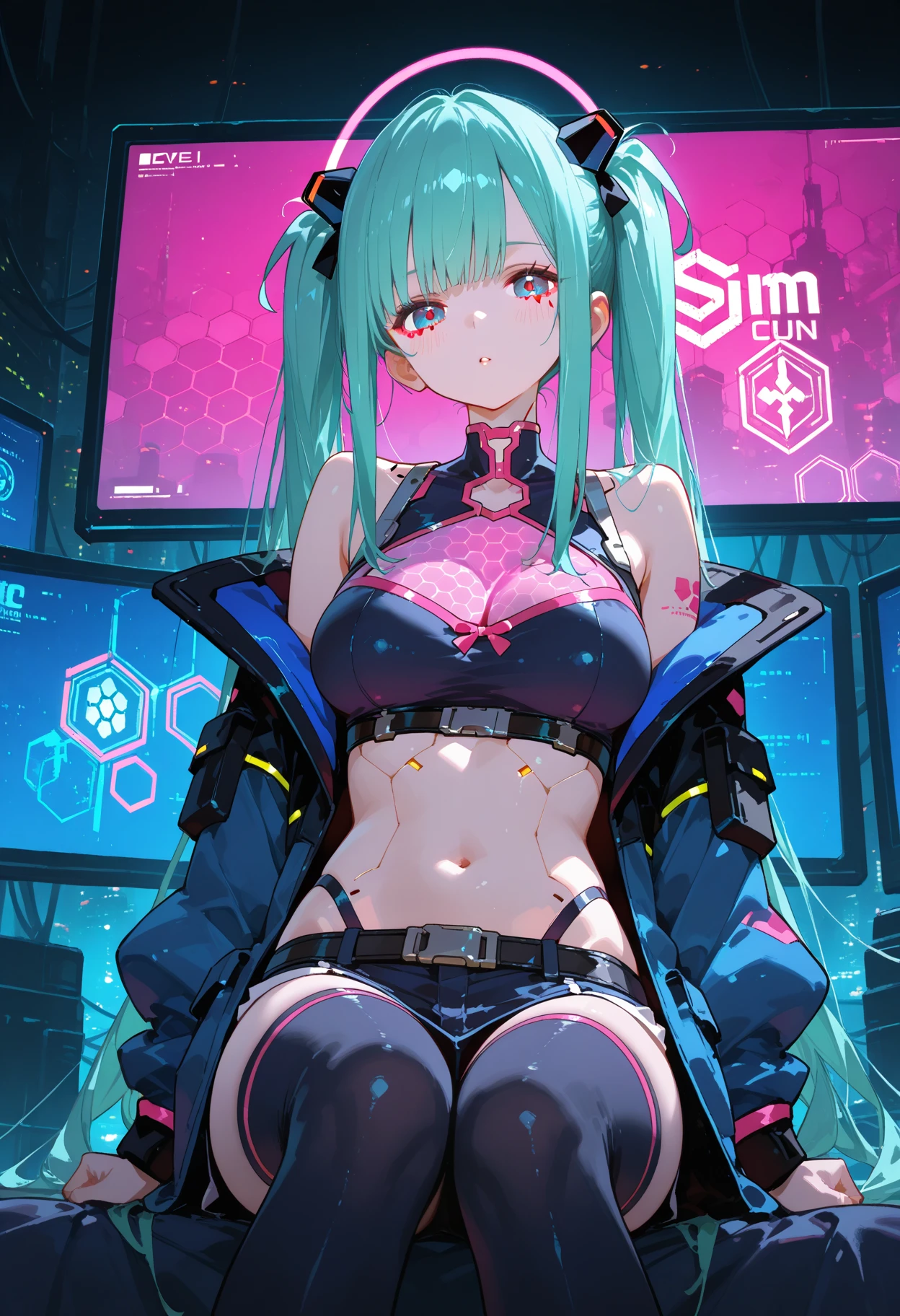 1 Girl, whole body, He has a large metal helmet on his head that covers his hair and eyes., tube, wire, She gets electrocuted, brainwashing,astrovest,bing_astronaut,blush,torogao,