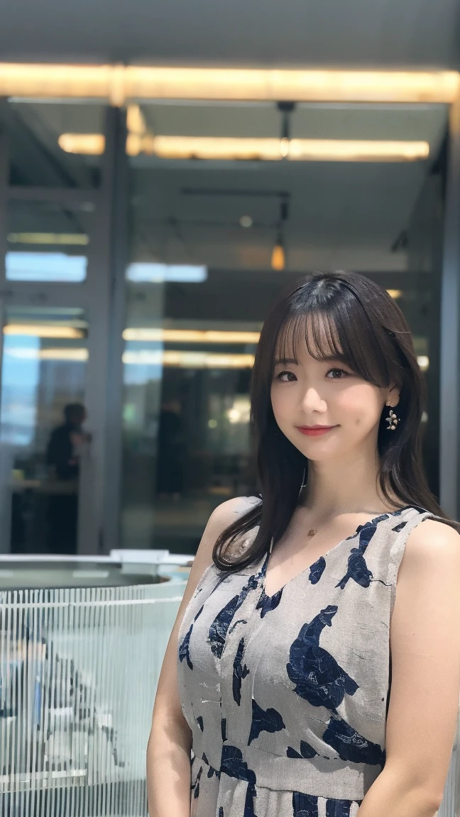 ((​Masterpiece, Top image quality, high resolution、alone、skin shiny))(on the table, best quality, actual, super detailed, meticulous, high resolution, 8k wallpaper), Close-up portrait of a beautiful woman, like, smiling, light brown messy hair, Perfect dynamic composition, 美丽meticulous的眼睛, Just like the cover of a fashion magazine, on campus，wearing gold glasses